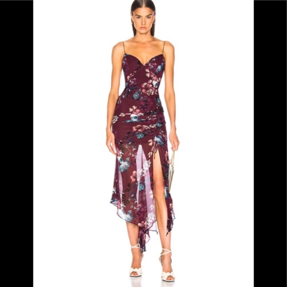 Nicholas Silk Georgette Floral Midi dress NWT